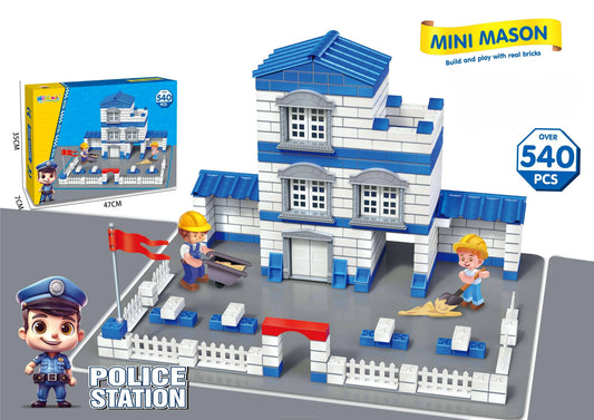 Police Station DIY Cement Builder Set - 540 PCS
