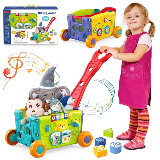 لعبة فرز الأشكال وعربة المشي الموسيقية 2 في 1 
