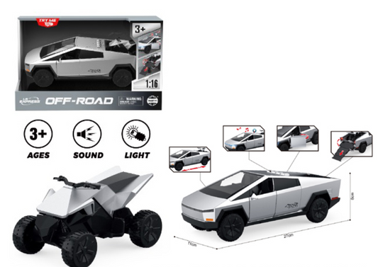 Tesla Cyber truck + ATV Off-Road Combo With Light & Sounds