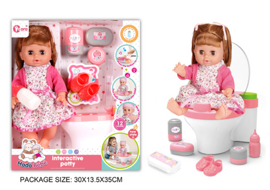 Potty Time Baby 35CM Doll Playset + 12 Sounds